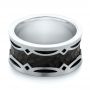 Carbon Fiber Inlay Wedding Band - Flat View -  103856 - Thumbnail