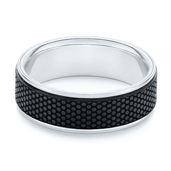 Carbon Fiber Inlay Wedding Band - Flat View - 105527
