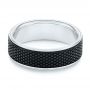 Carbon Fiber Inlay Wedding Band - Flat View -  105527 - Thumbnail