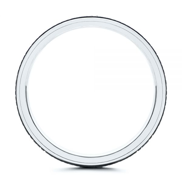 Carbon Fiber Inlay Wedding Band - Front View - 105527