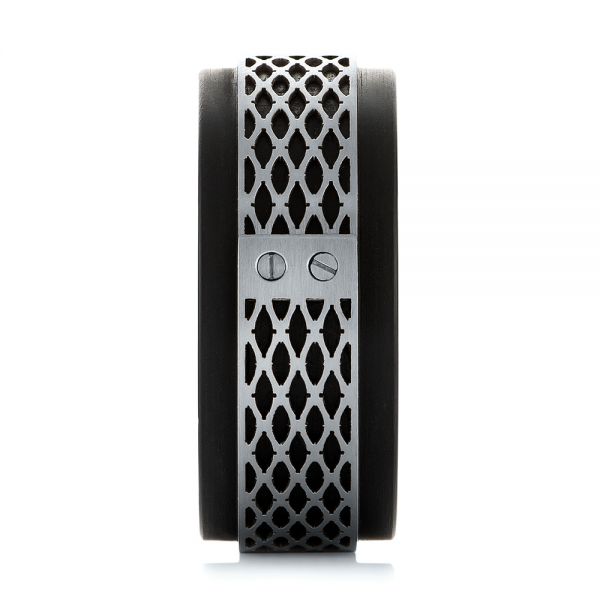Carbon Fiber Inlay Wedding Band - Side View - 103845