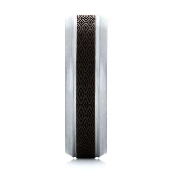 Carbon Fiber Inlay Wedding Band - Side View - 103850