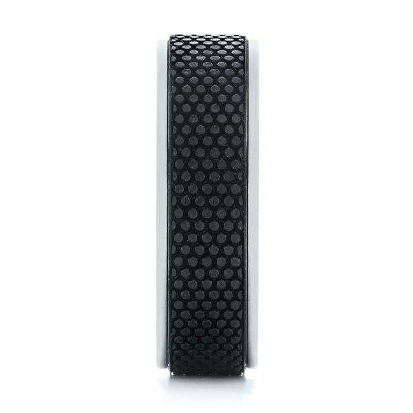 Carbon Fiber Inlay Wedding Band - Side View - 105527