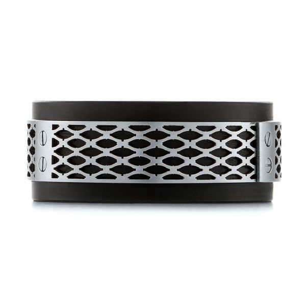 Carbon Fiber Inlay Wedding Band - Top View - 103845
