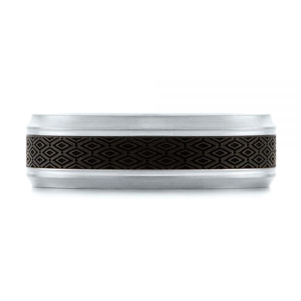 Carbon Fiber Inlay Wedding Band - Top View - 103850