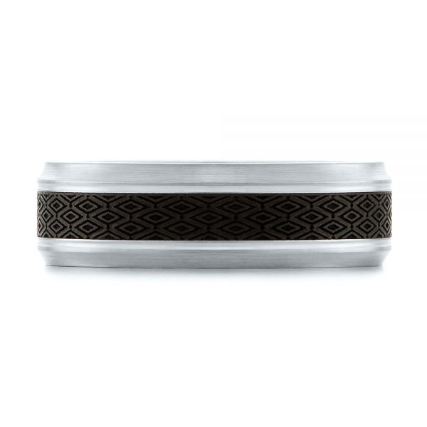 Carbon Fiber Inlay Wedding Band - Top View -  103850