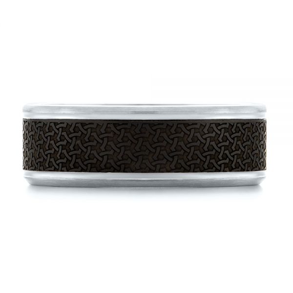 Carbon Fiber Inlay Wedding Band - Top View - 103855