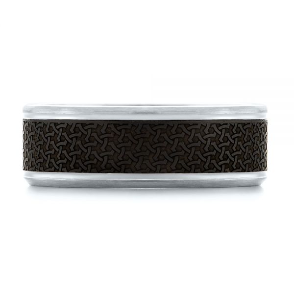 Carbon Fiber Inlay Wedding Band - Top View -  103855