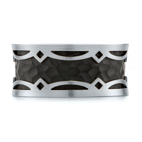 Carbon Fiber Inlay Wedding Band - Top View -  103856