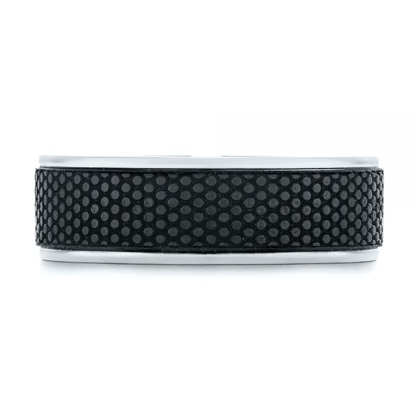 Carbon Fiber Inlay Wedding Band - Top View - 105527