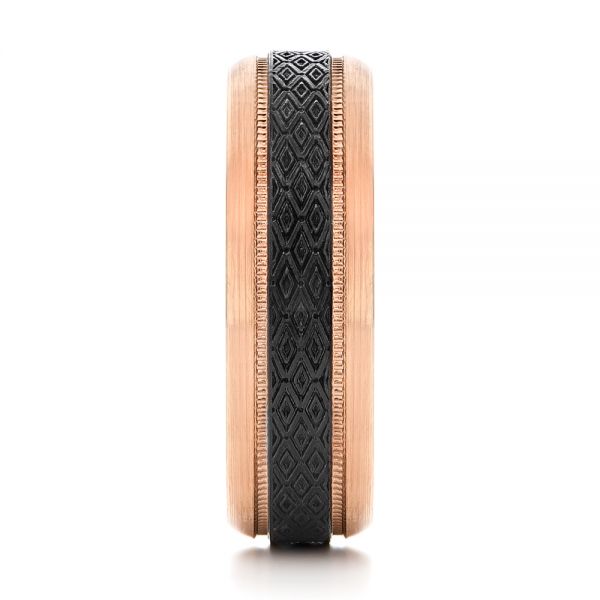 Carbon Fiber and Rose Gold Men's Wedding Ring - Image