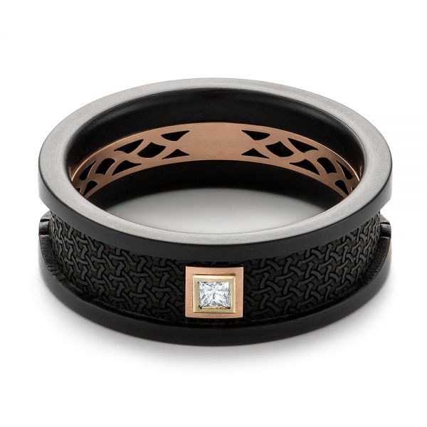 Carbon Fiber Wedding Ring - Flat View -  103862