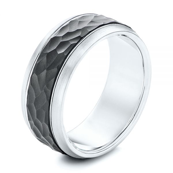 Carbon Fiber Men's Wedding Ring - Three-Quarter View -  106246