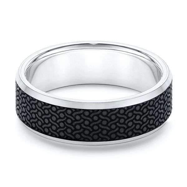 Carbon Fiber Men's Wedding Ring - Flat View -  106235