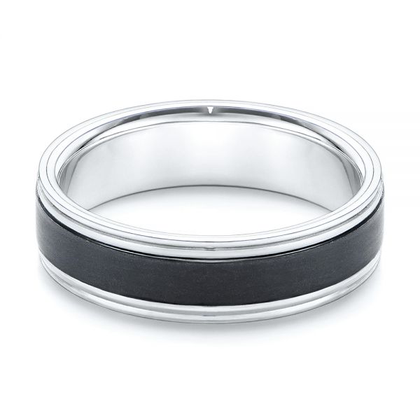 Carbon Fiber Men's Wedding Ring - Flat View -  106240