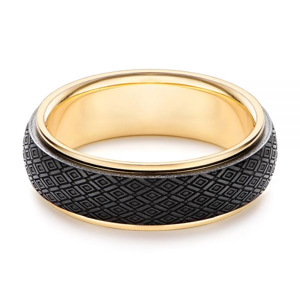 Carbon Fiber Men's Wedding Band - Flat View -  106287 - Thumbnail