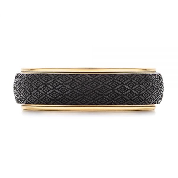 Carbon Fiber Men's Wedding Band - Top View -  106287 - Thumbnail