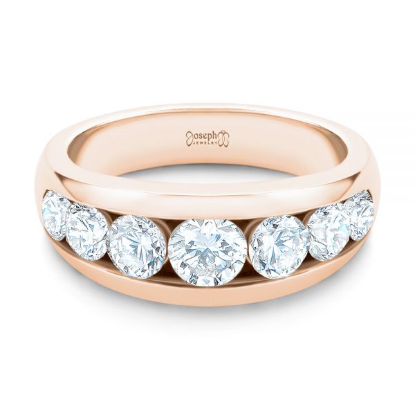 18k Rose Gold 18k Rose Gold Channel Set Diamond Ring - Flat View -  107227