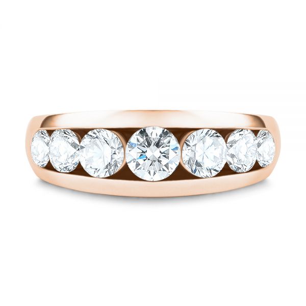 18k Rose Gold 18k Rose Gold Channel Set Diamond Ring - Top View -  107227
