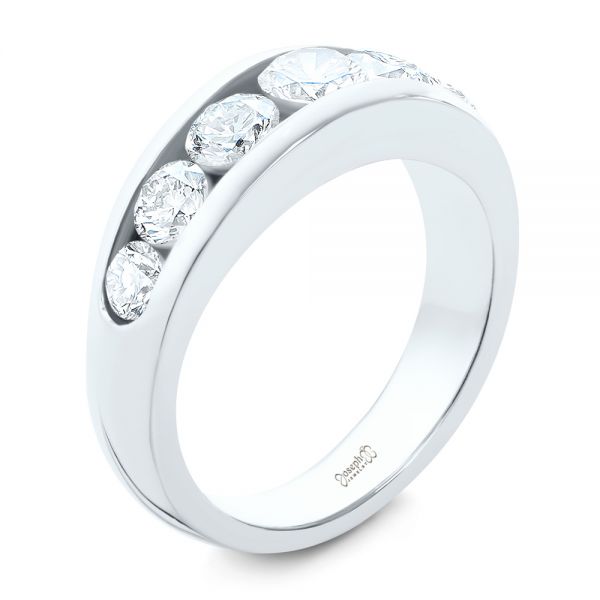 Men's Platinum Wedding Ring with Diamonds SJ PTO 229