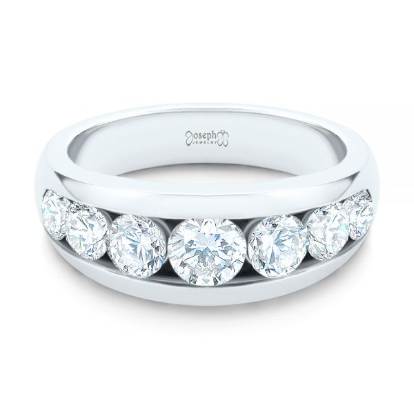 18K Gold Channel Set Diamond Ring - Flat View - 107227