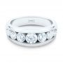  18K Gold Channel Set Diamond Ring - Flat View -  107227 - Thumbnail