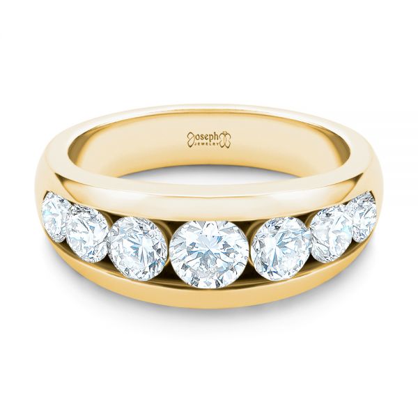 18k Yellow Gold 18k Yellow Gold Channel Set Diamond Ring - Flat View -  107227