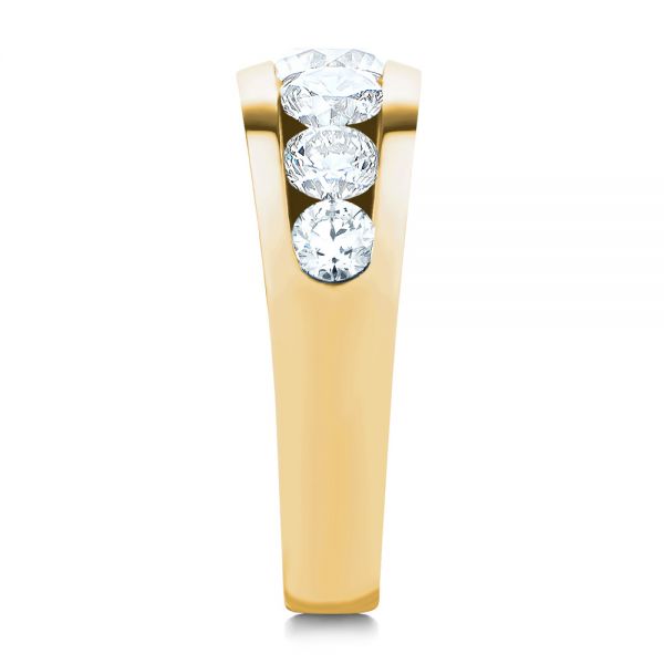 18k Yellow Gold 18k Yellow Gold Channel Set Diamond Ring - Side View -  107227