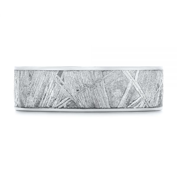 Cobalt Men's Wedding Ring With Meteorite Inlay - Top View - 105891