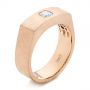 18k Rose Gold 18k Rose Gold Cushion Cut Diamond Men's Band - Three-Quarter View -  105165 - Thumbnail