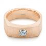 18k Rose Gold 18k Rose Gold Cushion Cut Diamond Men's Band - Flat View -  105165 - Thumbnail