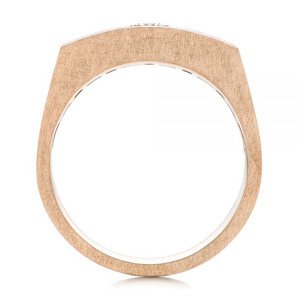14k Rose Gold 14k Rose Gold Cushion Cut Diamond Men's Band - Front View - 105165