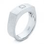 18k White Gold 18k White Gold Cushion Cut Diamond Men's Band - Three-Quarter View -  105165 - Thumbnail