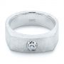 14k White Gold 14k White Gold Cushion Cut Diamond Men's Band - Flat View -  105165 - Thumbnail