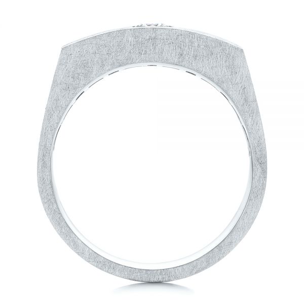 14k White Gold 14k White Gold Cushion Cut Diamond Men's Band - Front View -  105165