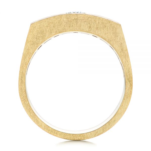 18k Yellow Gold Cushion Cut Diamond Men's Band - Front View - 105165