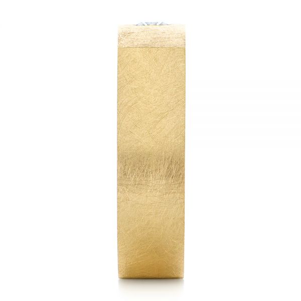 18k Yellow Gold Cushion Cut Diamond Men's Band - Side View - 105165