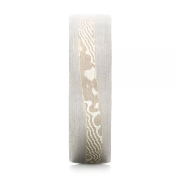Custom T Mokume Men's Wedding Band - Side View - 102942