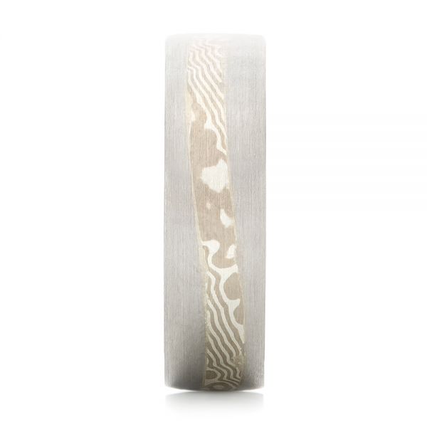 Custom T Mokume Men's Wedding Band - Side View -  102942