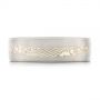 Custom T Mokume Men's Wedding Band - Top View -  102942 - Thumbnail