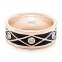 18k Rose Gold 18k Rose Gold Custom Antiqued Diamond Men's Wedding Band - Flat View -  102759 - Thumbnail