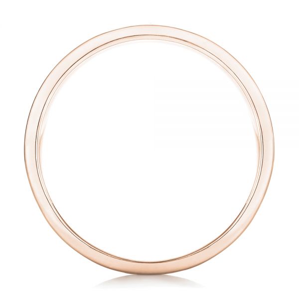 18k Rose Gold 18k Rose Gold Custom Antiqued Diamond Men's Wedding Band - Front View - 102759