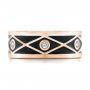 18k Rose Gold 18k Rose Gold Custom Antiqued Diamond Men's Wedding Band - Top View -  102759 - Thumbnail