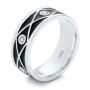  Platinum Platinum Custom Antiqued Diamond Men's Wedding Band - Three-Quarter View -  102759 - Thumbnail