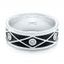 18k White Gold 18k White Gold Custom Antiqued Diamond Men's Wedding Band - Flat View -  102759 - Thumbnail