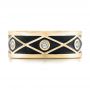 18k Yellow Gold 18k Yellow Gold Custom Antiqued Diamond Men's Wedding Band - Top View -  102759 - Thumbnail
