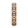 14k Rose Gold 14k Rose Gold Custom Black Antique Hexagon Engraved Men's Band - Side View -  104876 - Thumbnail