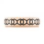 18k Rose Gold 18k Rose Gold Custom Black Antique Hexagon Engraved Men's Band - Top View -  104876 - Thumbnail