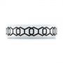  Platinum Platinum Custom Black Antique Hexagon Engraved Men's Band - Top View -  104876 - Thumbnail