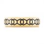 14k Yellow Gold 14k Yellow Gold Custom Black Antique Hexagon Engraved Men's Band - Top View -  104876 - Thumbnail